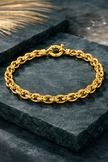 18K Gold Italian 7mm Cable Bracelet | Bellamare Jewelry