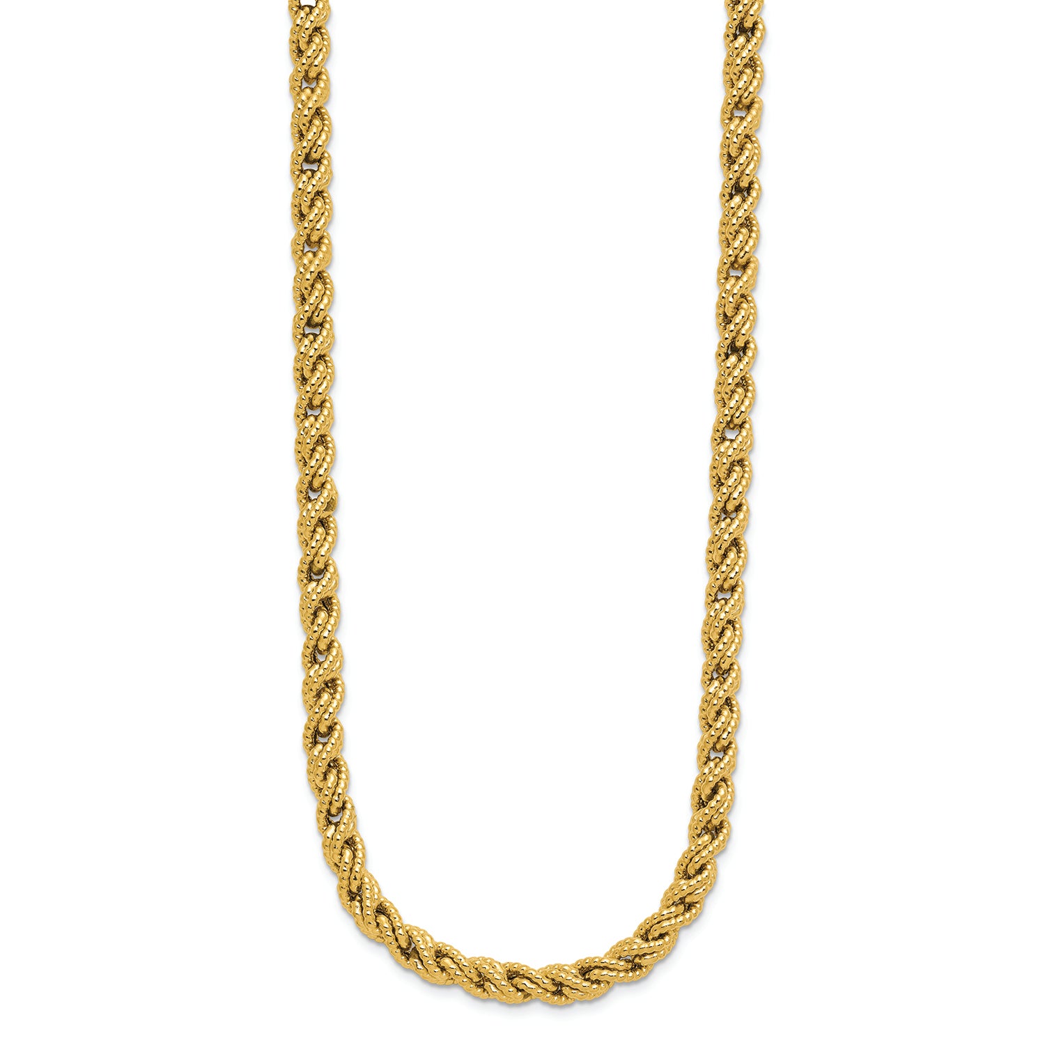 18K Gold Italian Textured Rope Necklace | Bellamare Jewelry