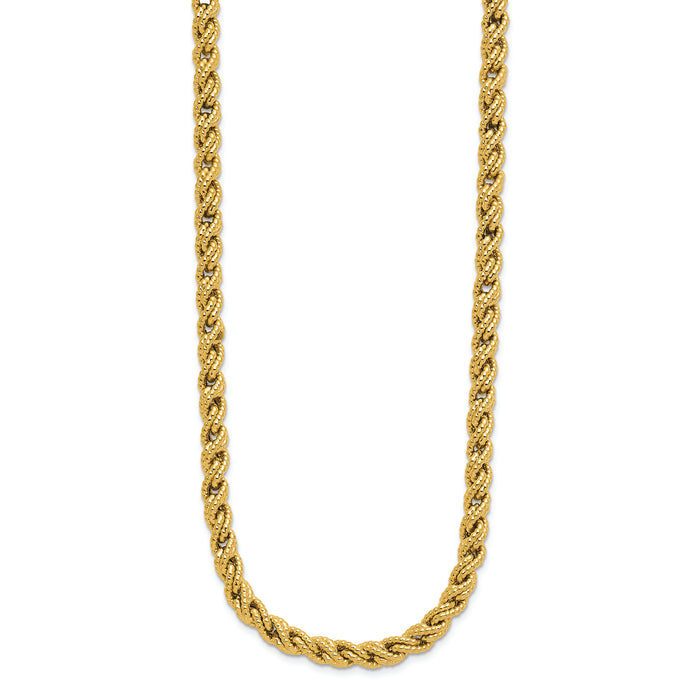 18K Gold Italian Textured Rope Necklace | Bellamare Jewelry