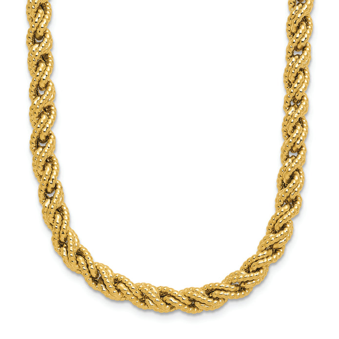 18K Gold Italian Textured Rope Necklace | Bellamare Jewelry