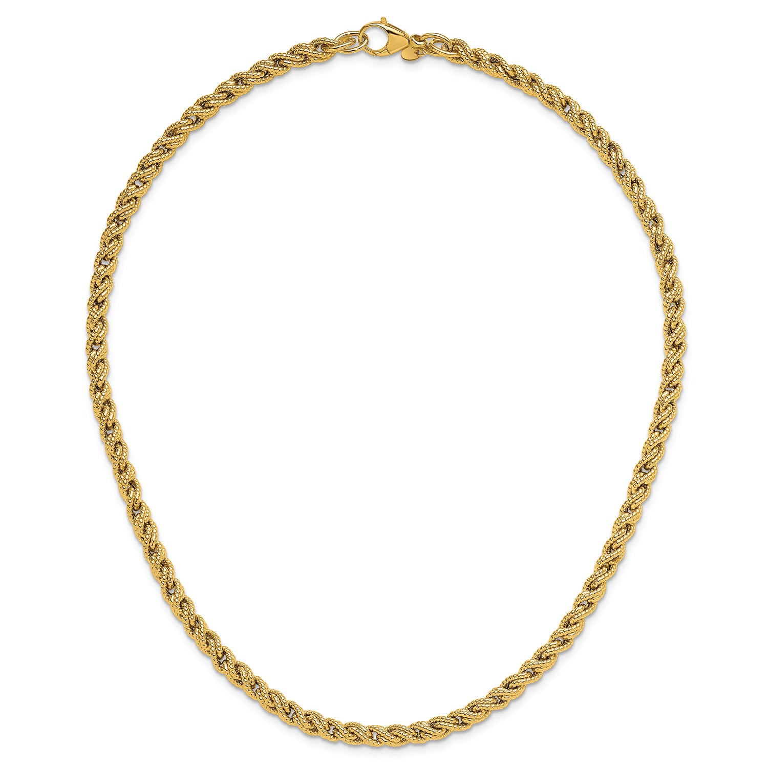 18K Gold Italian Textured Rope Necklace | Bellamare Jewelry
