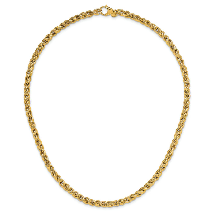 18K Gold Italian Textured Rope Necklace | Bellamare Jewelry