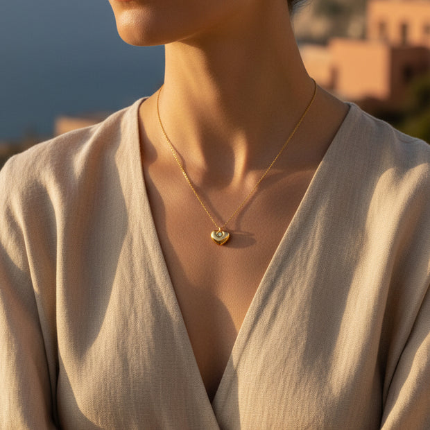 18K Gold Italian Heart Necklace | Bellamare Jewelry