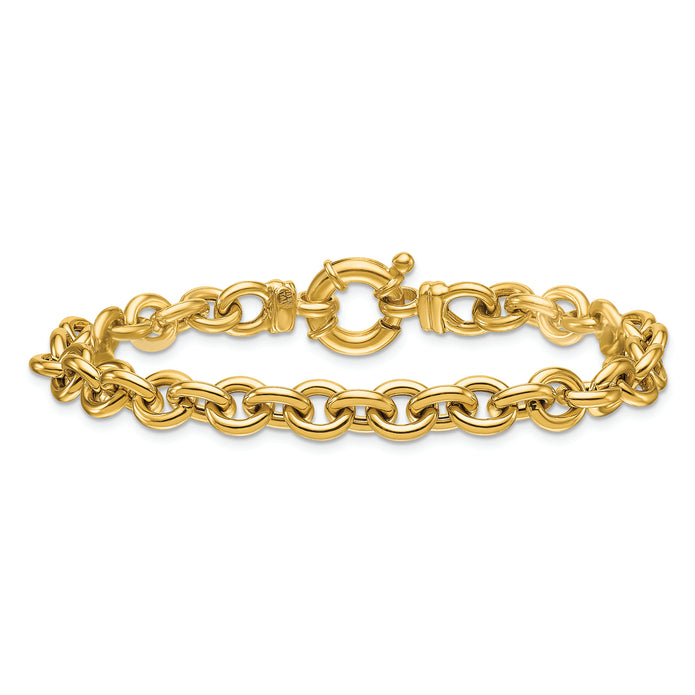 18K Gold Italian 7mm Cable Bracelet | Bellamare Jewelry