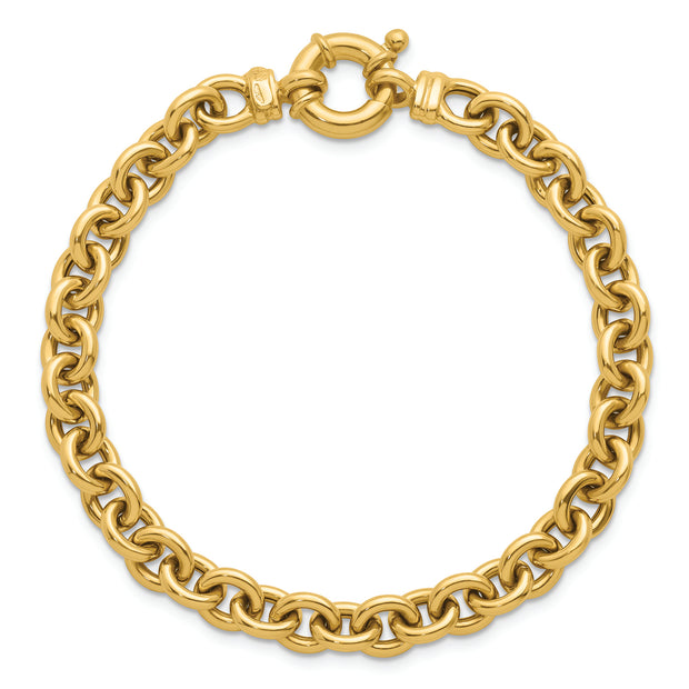 18K Gold Italian 7mm Cable Bracelet | Bellamare Jewelry