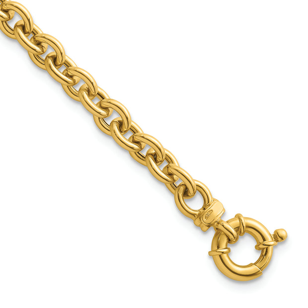 18K Gold Italian 7mm Cable Bracelet | Bellamare Jewelry