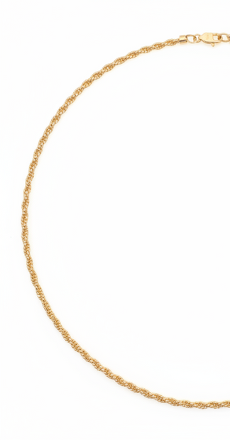 18K Gold Twisted Bead Necklace - Round Layout