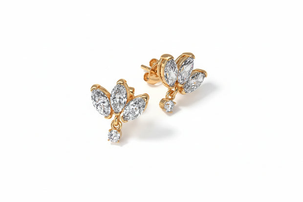 18K Gold Diamond Marquise Earrings | Bellamare Jewelry