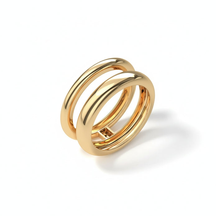 18K Double Band Ring | Bellamare Jewelry