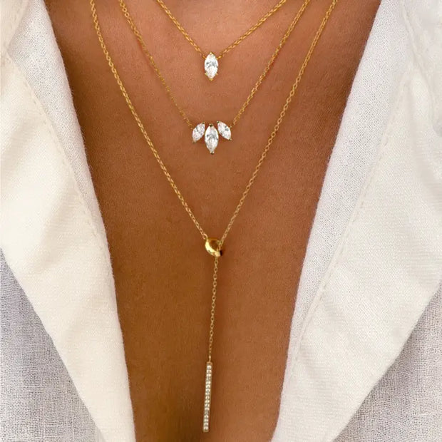 18K Gold Y-Chain Drop Necklace | Bellamare Jewelry