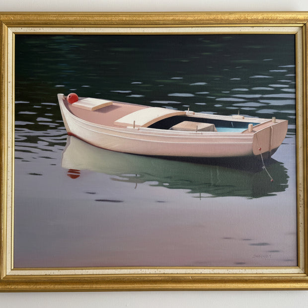 Boat in Čikat Bay #1 — Oil on Canvas by Slavko Tirkajla