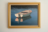 Boat in Čikat Bay #4 — Oil on Canvas by Slavko Tirkajla