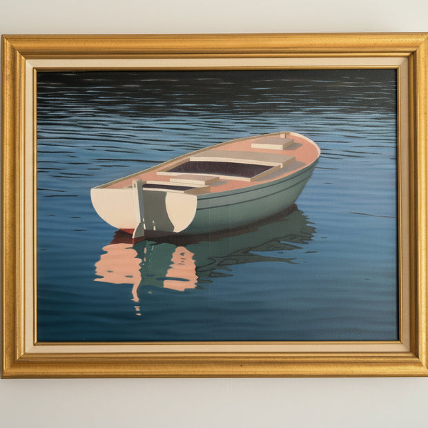 Boat in Čikat Bay #4 — Oil on Canvas by Slavko Tirkajla