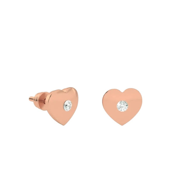 18K Gold Kids Diamond Heart Earrings | Bellamare Jewelry