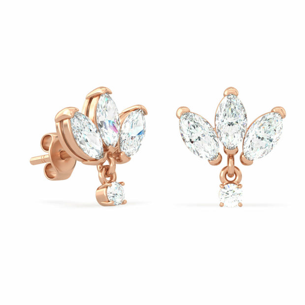 18K Gold Diamond Marquise Earrings | Bellamare Jewelry