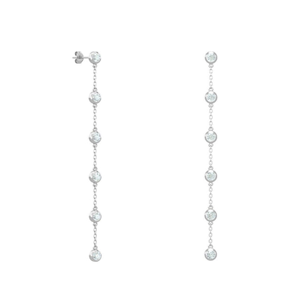 18K Gold Bezel-Set Diamond Drop Earrings| Bellamare Jewelry