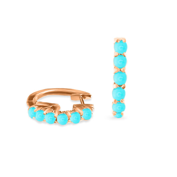 18K Gold Turquoise Hoop Earrings | Bellamare Jewelry