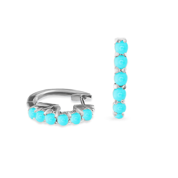 18K Gold Turquoise Hoop Earrings | Bellamare Jewelry