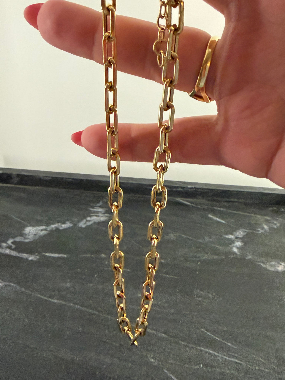 18K Gold Paperclip Chain Necklace