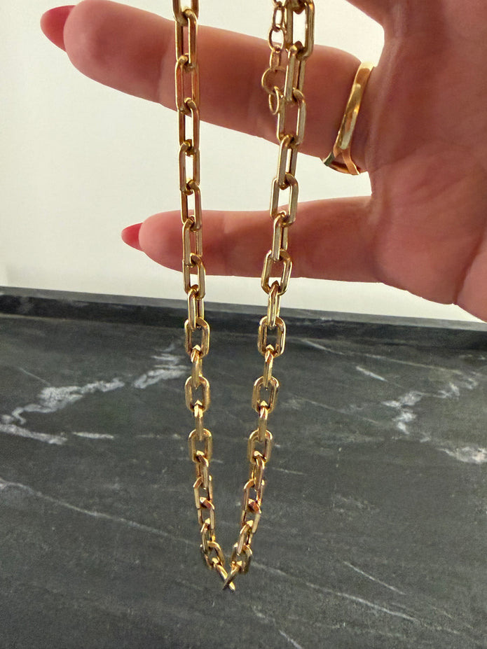 18K Gold Paperclip Chain Necklace