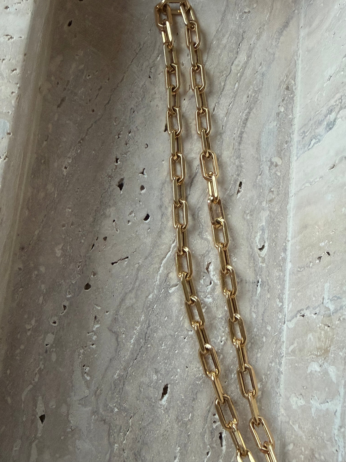 18K Gold Paperclip Chain Necklace