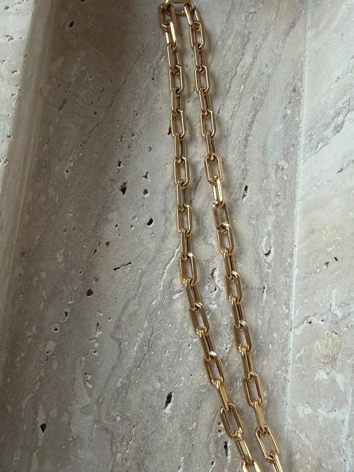 18K Gold Paperclip Chain Necklace