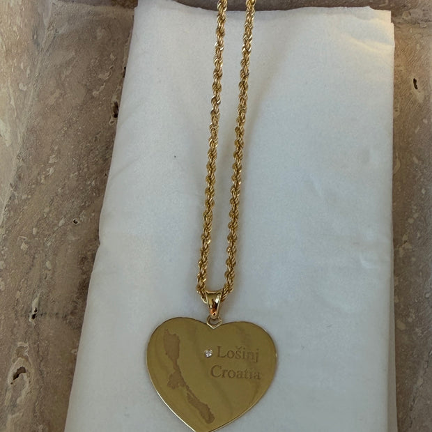 18K Gold Lošinj Diamond Heart Pendant Set