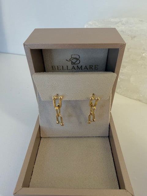 18K Gold Paper Clip Earrings | Bellamare Jewelry