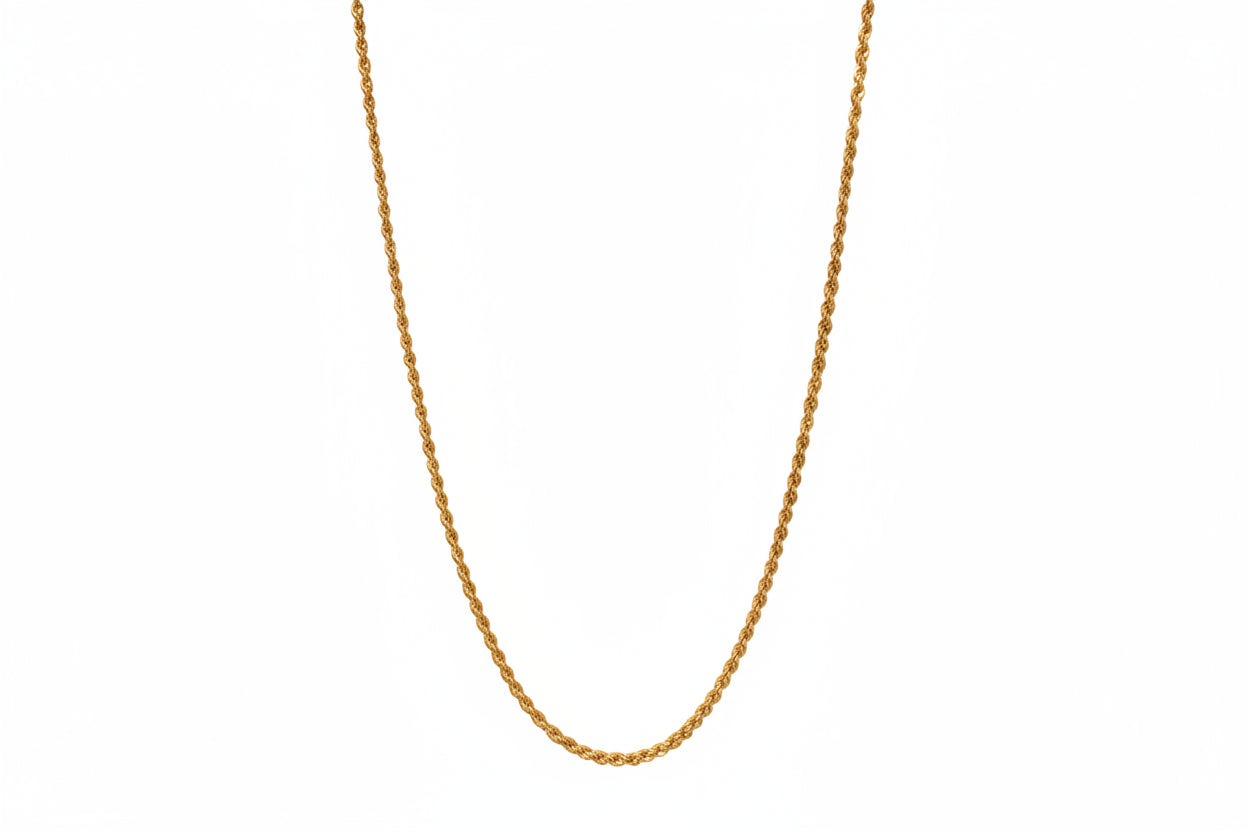 18K Gold Rope 17.5in Necklace | Bellamare Jewelry