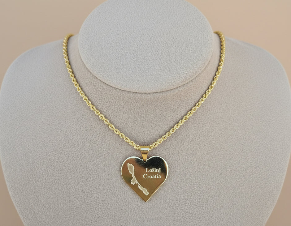 18K Gold Lošinj Heart Pendant & Necklace Set | Bellamare Jewelry