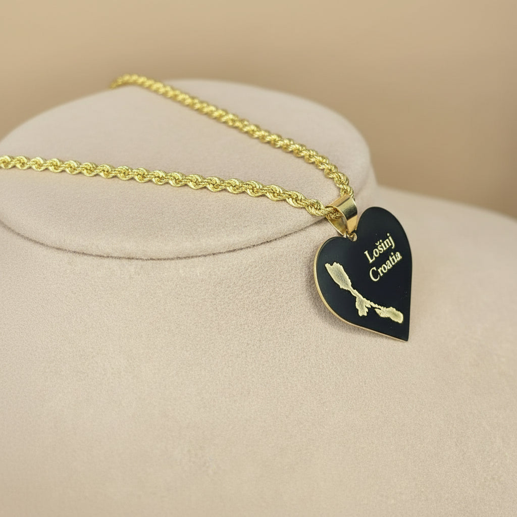 18K Gold Lošinj Heart Pendant & Necklace Set | Bellamare Jewelry