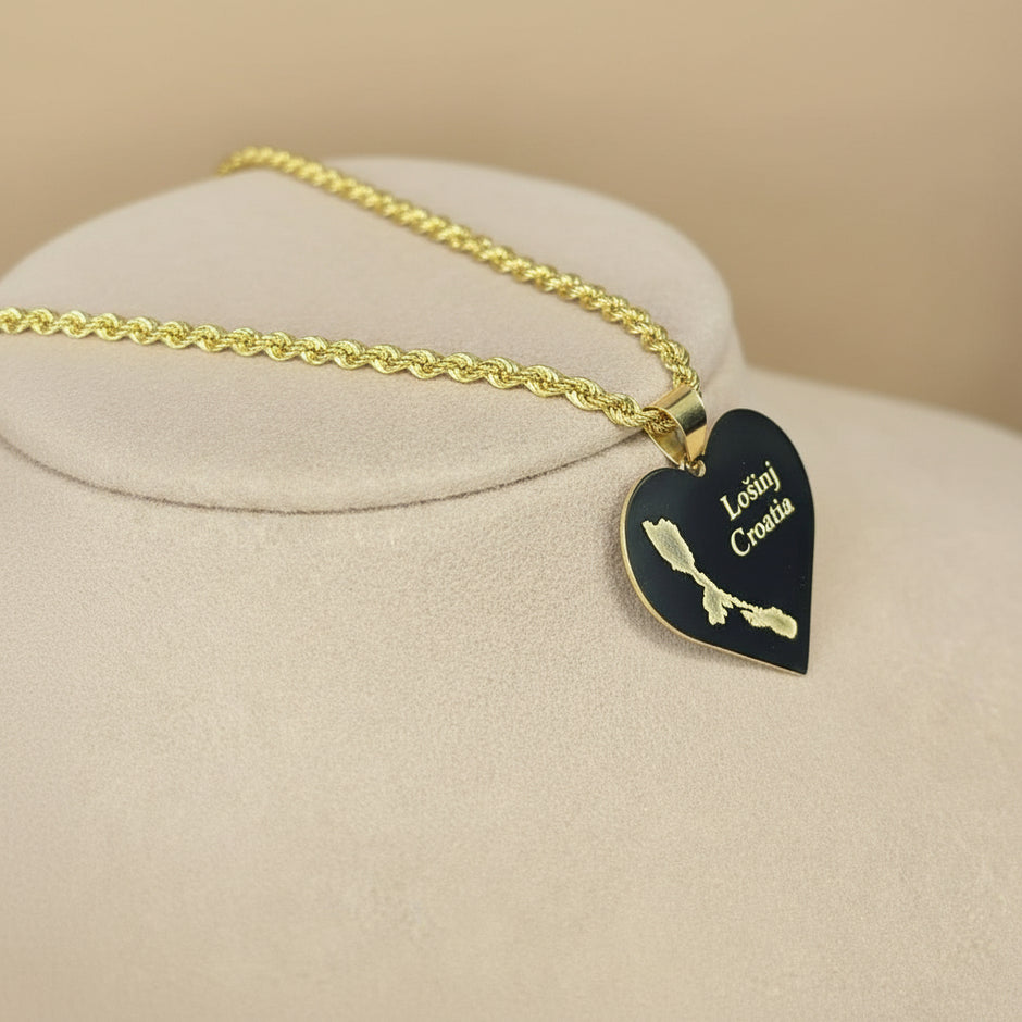 18K Gold Lošinj Heart Pendant & Necklace Set | Bellamare Jewelry