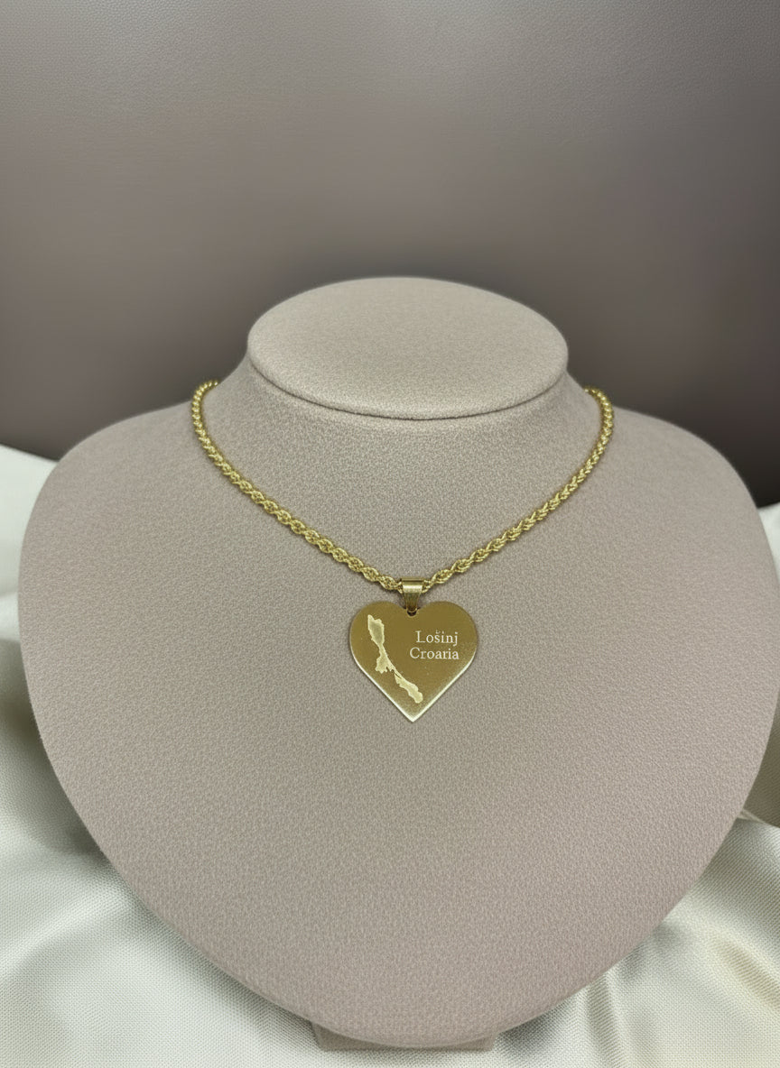 18K Gold Lošinj Heart Pendant & Necklace Set | Bellamare Jewelry