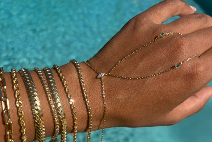 18K Gold Moon Ice Bracelet | Bellamare Jewelry