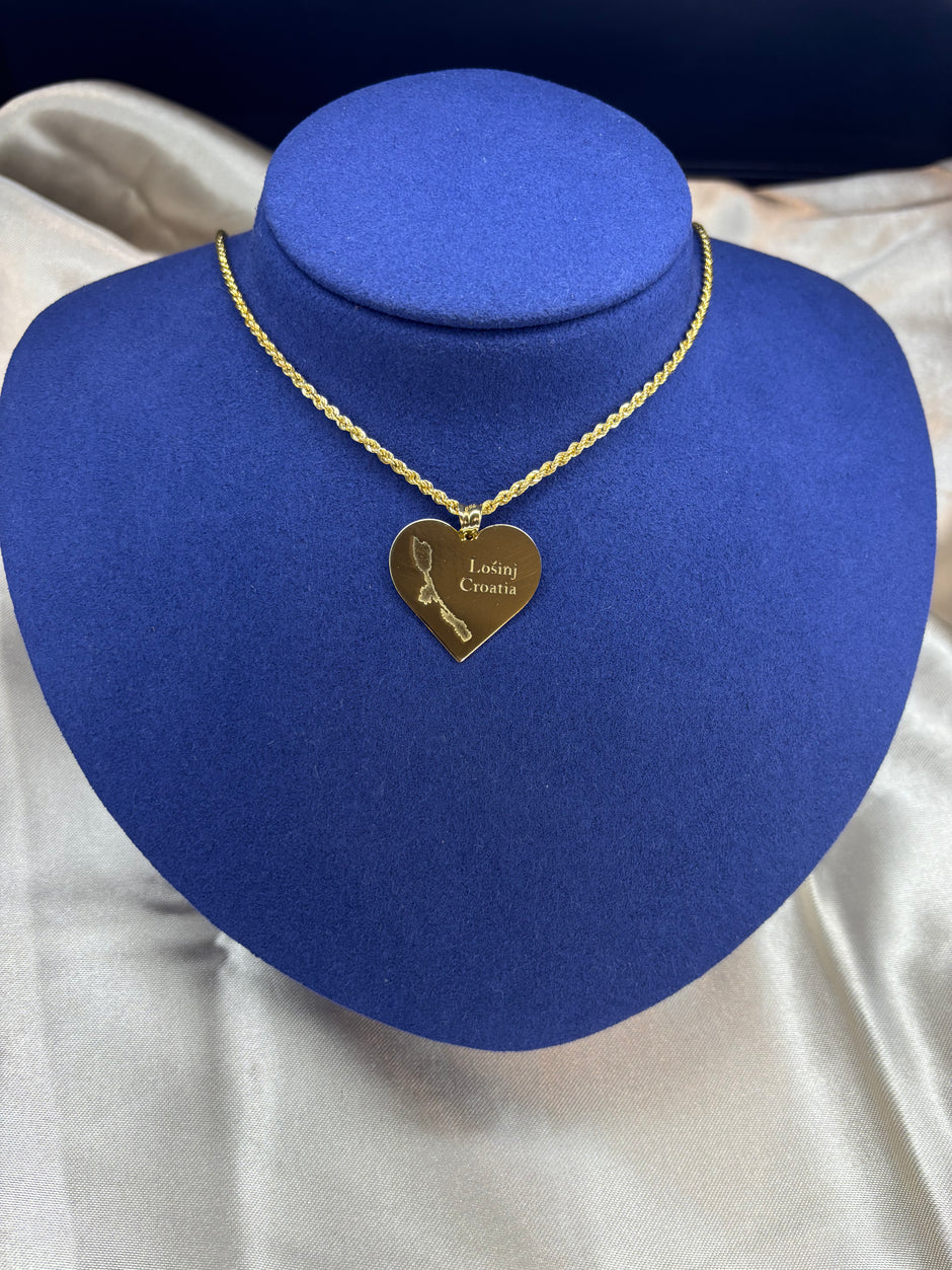 18K Gold Lošinj Heart Pendant & Necklace Set | Bellamare Jewelry