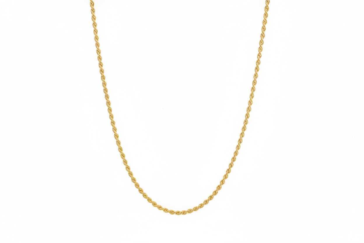 18K Gold Rope 21.5in Necklace | Bellamare Jewelry