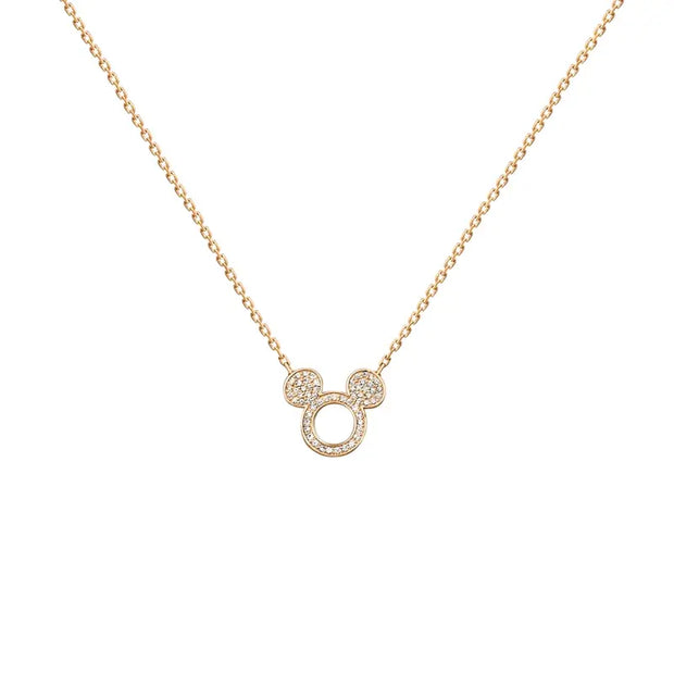 18K Gold Mickey Diamond Baby Necklace| Bellamare Jewelry