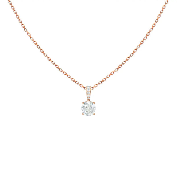 18K Gold Solitaire Diamond Necklace | Bellamare Jewelry