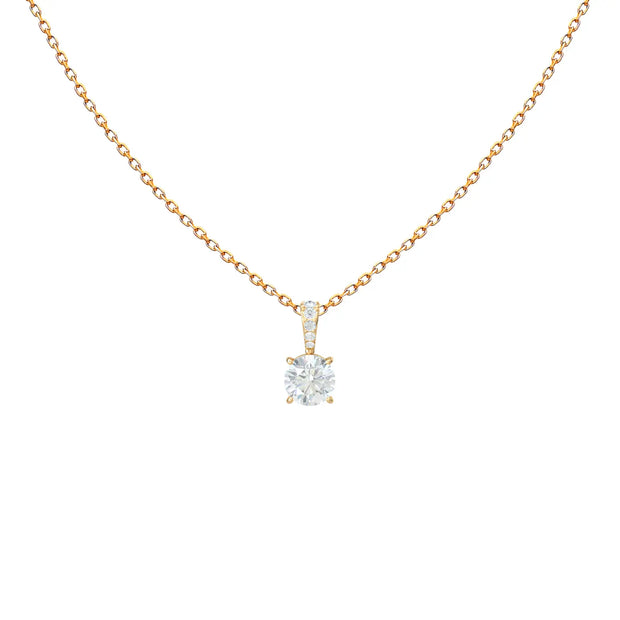 18K Gold Solitaire Diamond Necklace | Bellamare Jewelry