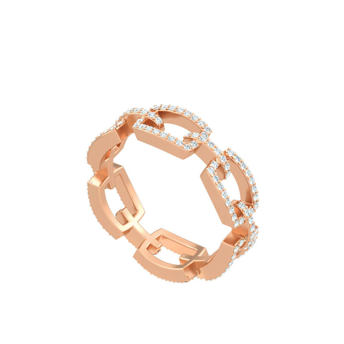 18K Gold Marina Diamond Chain Ring | Bellamare Jewelry