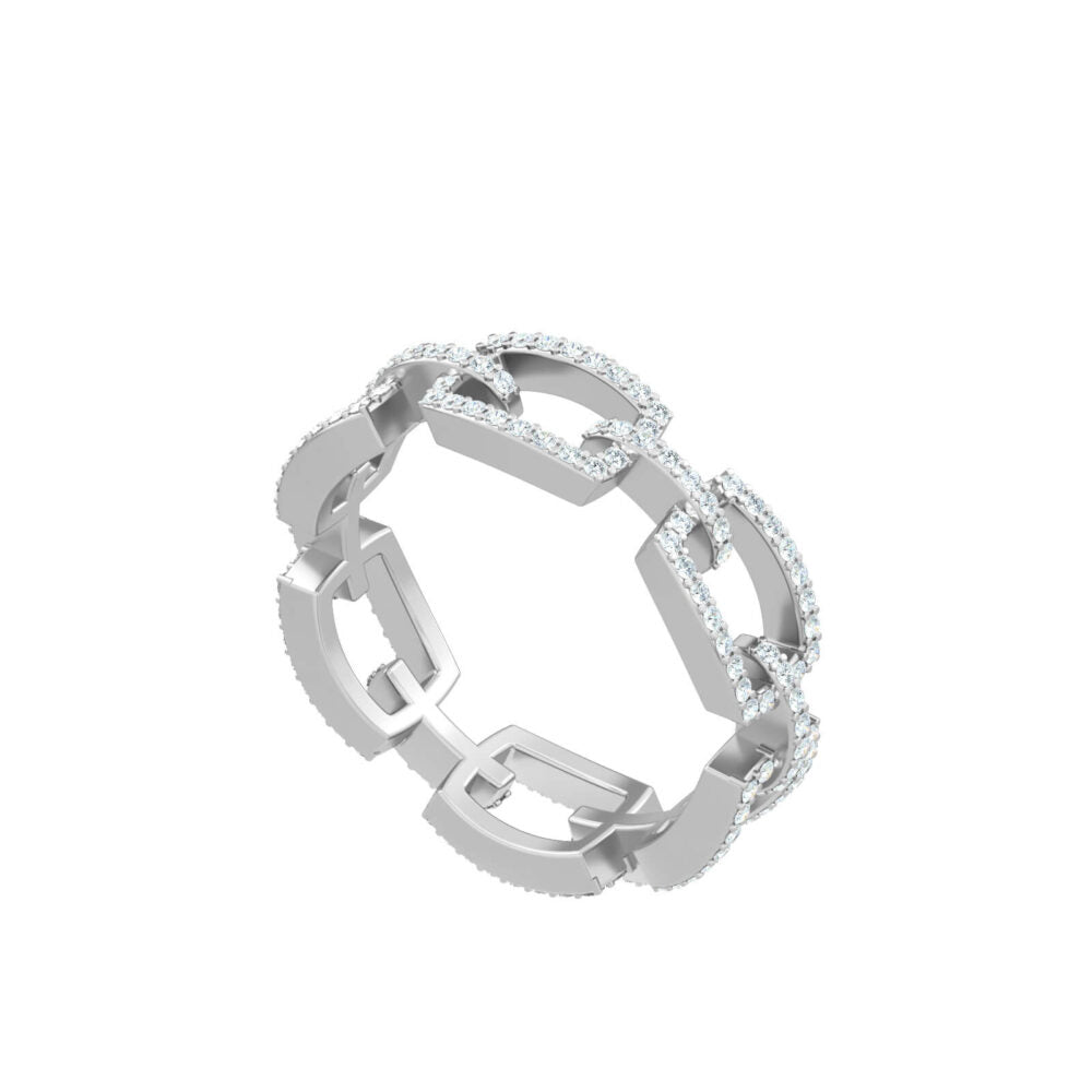 18K Gold Marina Diamond Chain Ring | Bellamare Jewelry