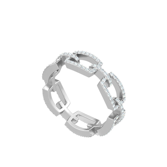 18K Gold Marina Diamond Chain Ring | Bellamare Jewelry