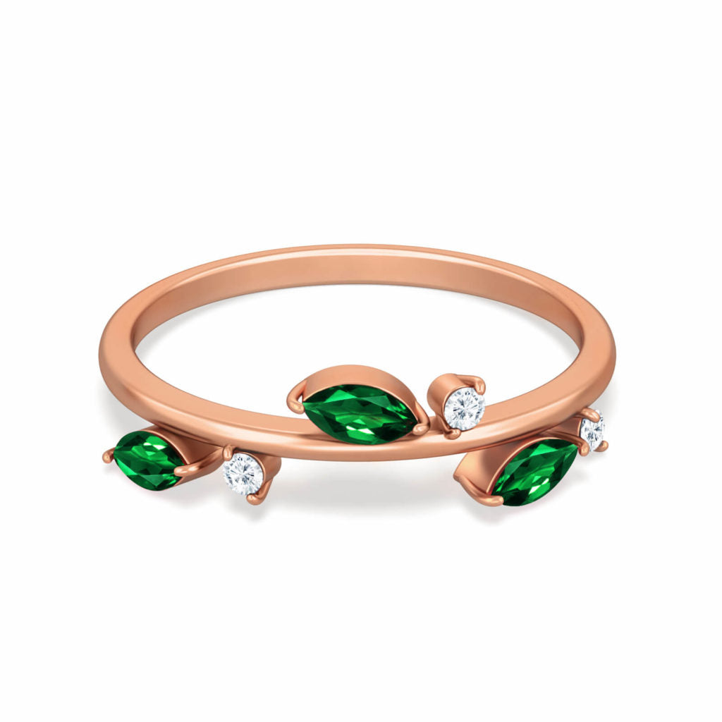 18K Ivy Leaf Diamond Ring | Bellamare Jewelry