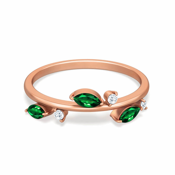 18K Ivy Leaf Diamond Ring | Bellamare Jewelry