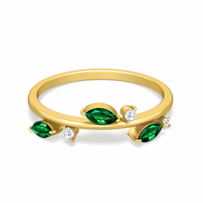 18K Ivy Leaf Diamond Ring | Bellamare Jewelry