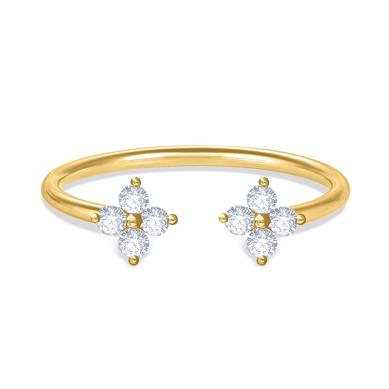 18K Gold Rose Rock Diamond Ring | Bellamare Jewelry