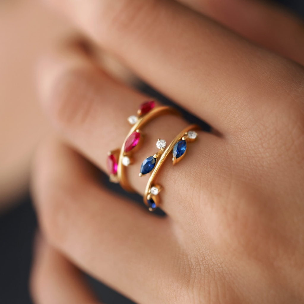 18K Ivy Leaf Diamond Ring | Bellamare Jewelry