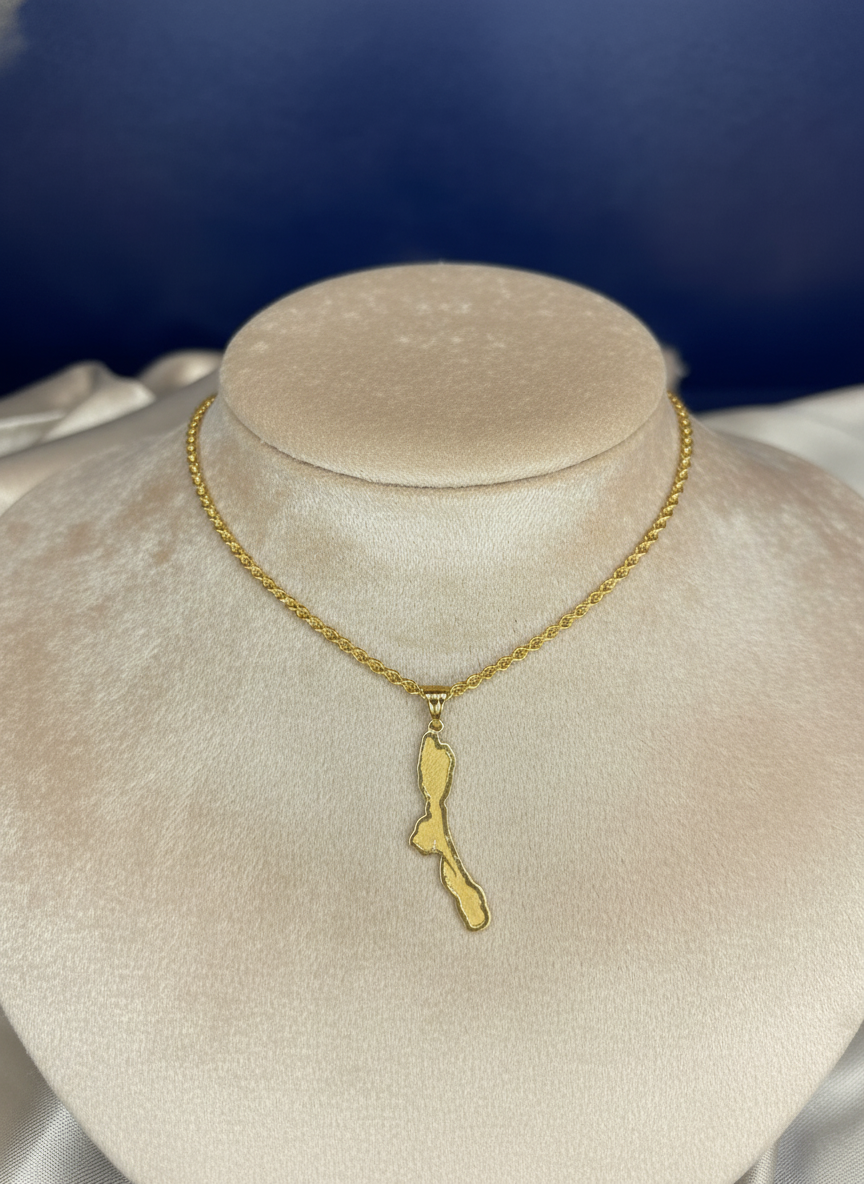 Beige display - island pendant necklace
