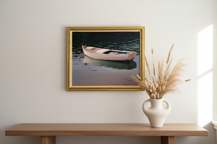 Boat painting with decor styling