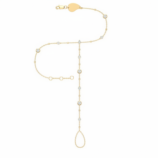 18K Gold Dubai Diamond Hand Chain | Bellamare Jewelry